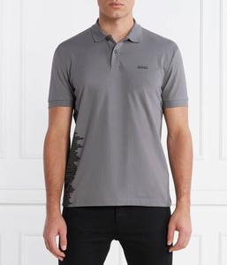 Поло мужское Boss Green с принтом, серый