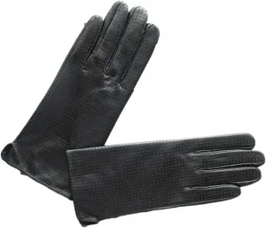 Женские сетчатые дышащие короткие перчатки из натуральной кожи, Black