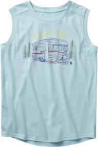 Carhartt Girls' Sleeveless Crewneck Happy Place футболка, Angel Blue