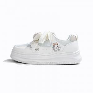 RENBEN Нескользящие, износостойкие, дышащие низкие кроссовки для скейтбординга, женские, белого цвета с хаки