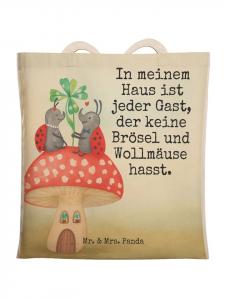 Mr. & Mrs. Panda Сумка для покупок с изображением божьей коровки и гриба    белого цвета