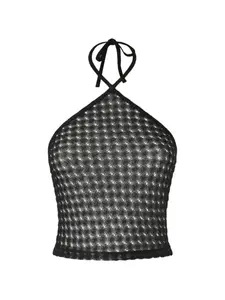 Топ из кружева с воротником-халтер Missoni, черный