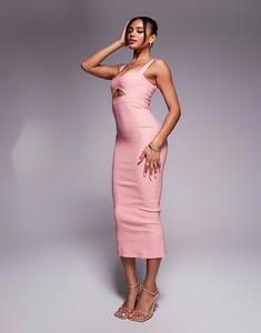 Платье Vesper Bodycon мидакси с вырезом персикового цвета