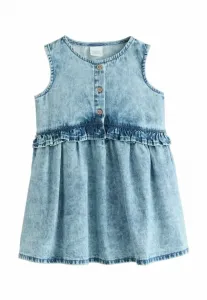 Платье-Рубашка без рукавов с баской, прямого кроя. Next, Denim
