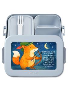 Mr. & Mrs. Panda Бенто-бокс с астрологическим рисунком Стрельца и надписью, пастельно-голубой цвет