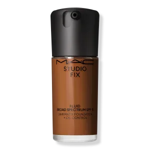 Тональный крем Studio Fix Fluid SPF15 с матирующим эффектом и контролем жирности кожи на 24 часа. MAC, NW47 (deep auburn with neutral undertones for dark skin)
