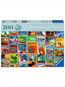 Пазл Ravensburger из 200 деталей с изображением красочных почтовых марок