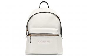 Charter Полированный Кожаный Рюкзак из Гальки Tubas Женский Мел Белый COACH