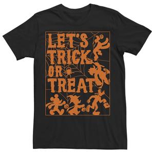 Классическая мужская футболка Disney's Mickey Halloween Let's Trick or Treat Silhouette Licensed Character, черный