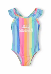 Полосатый купальник с оборками Minoti, Light Blue Pink