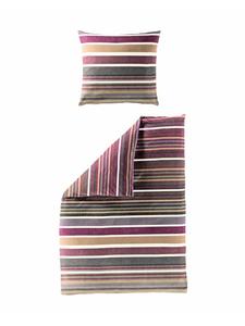 Комплект постельного белья из двух частей фланели, 135x200 см, в полоску фиолетового и черного цветов JACK, 135x200 см