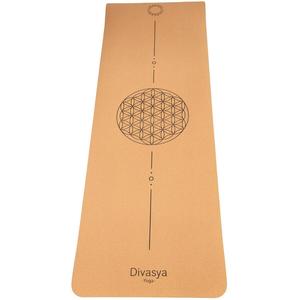 DIVASYA Легкий пробковый коврик для йоги | Нескользящий и экологичный | 4 варианта дизайна для йоги