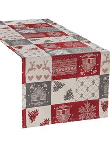 Erwin Müller Жаккардовая, хлопковая, тканая скатерть-дорожка красного цвета