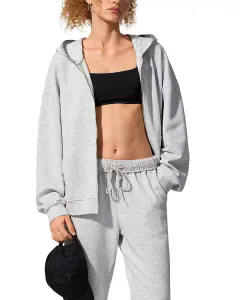 Толстовка Silkerry оверсайз с застежкой-молнией по всей длине спереди и логотипом Seamflow Verge. Lilysilk, серый