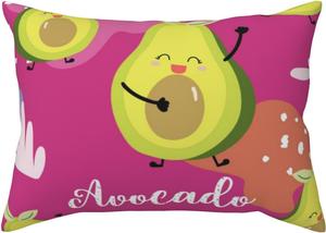 Pevtufa Наволочка с принтом авокадо розово-зеленая Pink Green Avocado