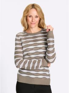 Ажурный свитер с узором кунжут и экрю Sieh an!