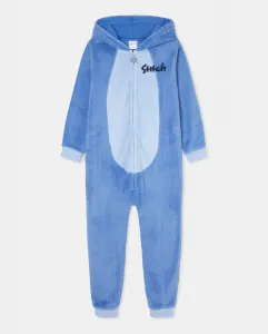 Пижама с принтом Стич и ушками для девочки Cotton Juice, синий