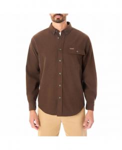 Мужская рубашка с длинным рукавом из очень плотной замши из фланели Smith's Workwear, Heather dark brown