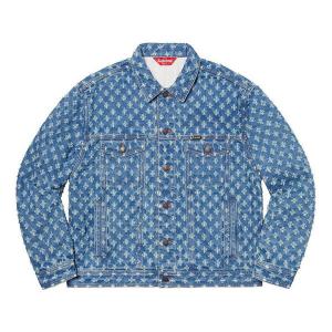 Куртка hole punch denim trucker jacket 'teal white' Supreme, мультиколор