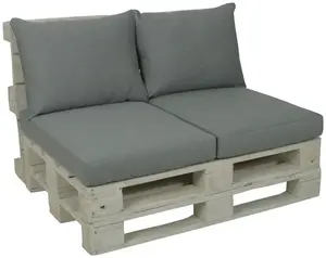 Подушка для поддона GO-DE, 60x80 см, с набивкой 12 см, 2 подушки для сиденья и 2 спинки для 1 поддона 60х80 см, светло-серый