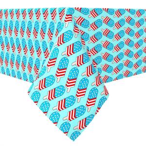Квадратная скатерть, 100% хлопок, 60x60 дюймов, Patriotic Ice Pops