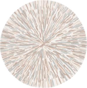Ковер SAFAVIEH, 153 x 153 см, Fifth Avenue Collection, круглый, Ivory & Grey, ручной работы, современный абстрактный, новозеландская шерсть, идеально для помещений с высокой проходимостью: гостиная, спальня, столовая (FTV109A-5R)