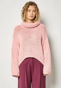 Свободный свитер с высоким воротником Apricot, Pink
