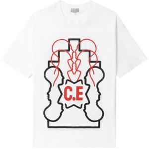 Футболка Cav Empt Wb Ziggurat Heads Ii Star C.E Red, белая