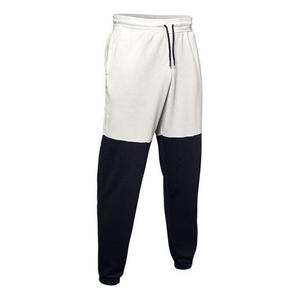 Брюки overtime pique fleece pants 'white black' Under Armour, белый