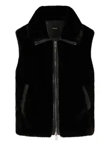 Жилет из искусственного меха на молнии спереди PINKO, черный