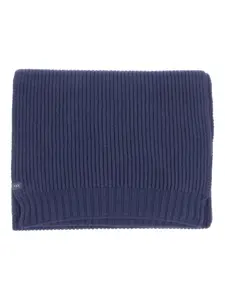 Шерстяной шарф в рубчик Fay, синий
