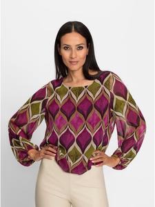 Блузка с принтом в лилово-тростниковом цвете Heine