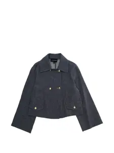 Джинсовый двубортный пиджак Emporio Armani Kids, синий