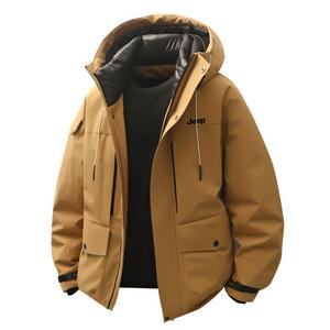 Пуховик Unisex с капюшоном утепленный Jeep, caramel коричневый