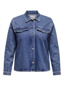 Рубашка ONLY Carmakoma, Средне-синий деним