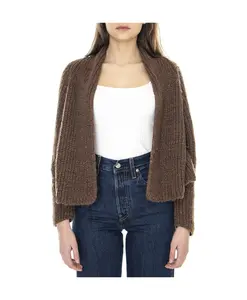 Коричневый кардиган-пуловер осенне-зимний Alessia Santi, коричневый