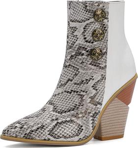 Женские ботильоны LYYSKY с объемным клиновидным каблуком, боковой молнией, удобные, лаконичные, металлические, многоцветные, с заостренным носком и высокими каблуками, короткие ботинки, White&Snake