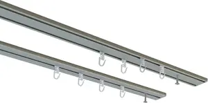 Карниз для штор "мой дом"Tanbul", 2 направляющие, фиксированный размер My home 260 см, цвет silberfarben