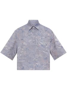 Укороченная хлопковая рубашка с принтом «Ангел» от Off-White, фиолетовый