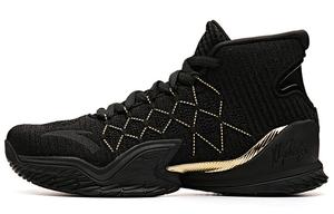 Баскетбольные кроссовки KT3 мужские высокие черные/золотые Anta