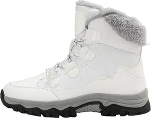 Зимние женские туристические ботинки IWIHMIV, теплые ботинки для походов, противоскользящие, с толстым бархатным покрытием, ботильоны для ходьбы, White