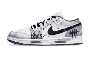 Jordan Air 1 Abandoned World устойчивые к истиранию низкие баскетбольные кроссовки Unisex серый белый