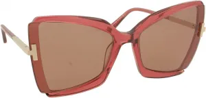 Солнцезащитные очки Tom Ford GIA FT 0766 прозрачные красно-розовые светло-коричневые 63/19/135 для женщин
