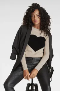 Вязаный свитер Laura Scott с узором в виде сердечек, черный