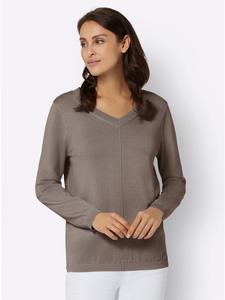 Свитер с V-образным вырезом серо-коричневого цвета WITT WEIDEN