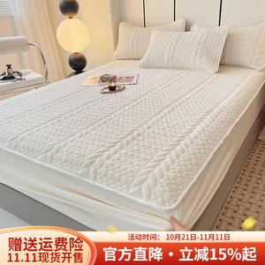 Boyang Простыня на резинке 180х200 см, стеганая, из молочного велюра, цвет слоновая кость