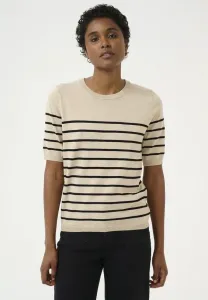 Футболка kalizza в полоску Kaffe, Feather Gray Mel Black