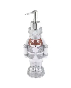 Дозатор для мыла/лосьона из смолы "Щелкунчик" серебряный, праздничный Avanti, silver-tone