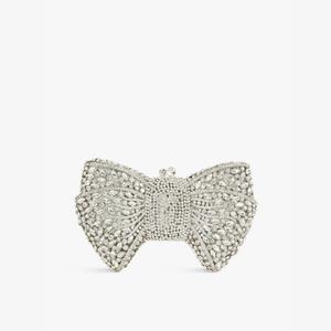Сумка-Клатч Enchant Bow, украшенная стразами Dune, серебряный
