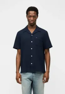 Рубашка с коротким рукавом из смесовой льняной ткани стандартного кроя Tommy Jeans, Dark Night Navy